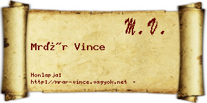 Mrár Vince névjegykártya